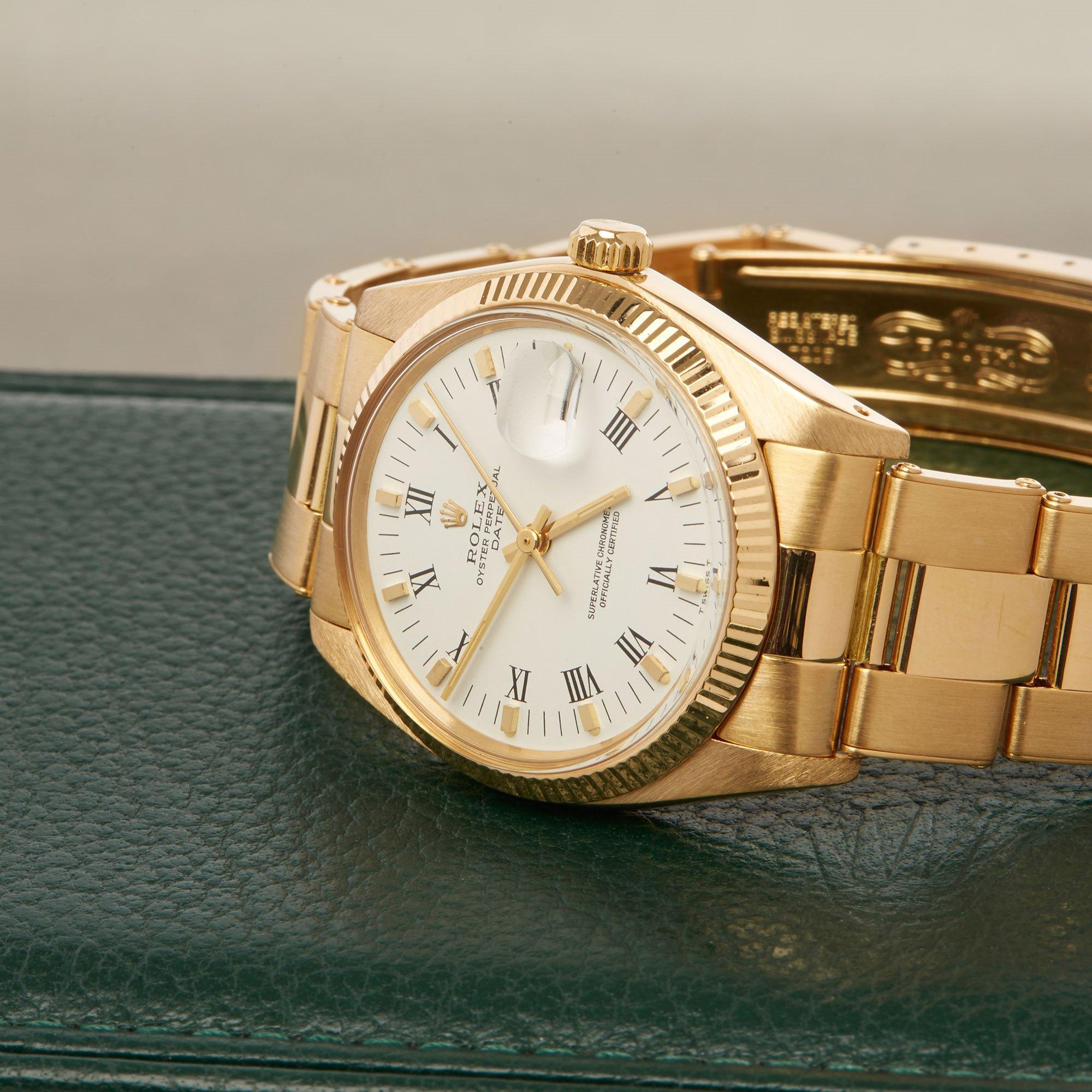 Rolex Oyster Perpetual Date 1503 Unisex Yellow Gold Watch 6