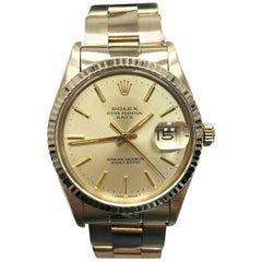 Rolex Oyster Perpetual Date 15038 18 Karat Yellow Gold Collectible Beautiful