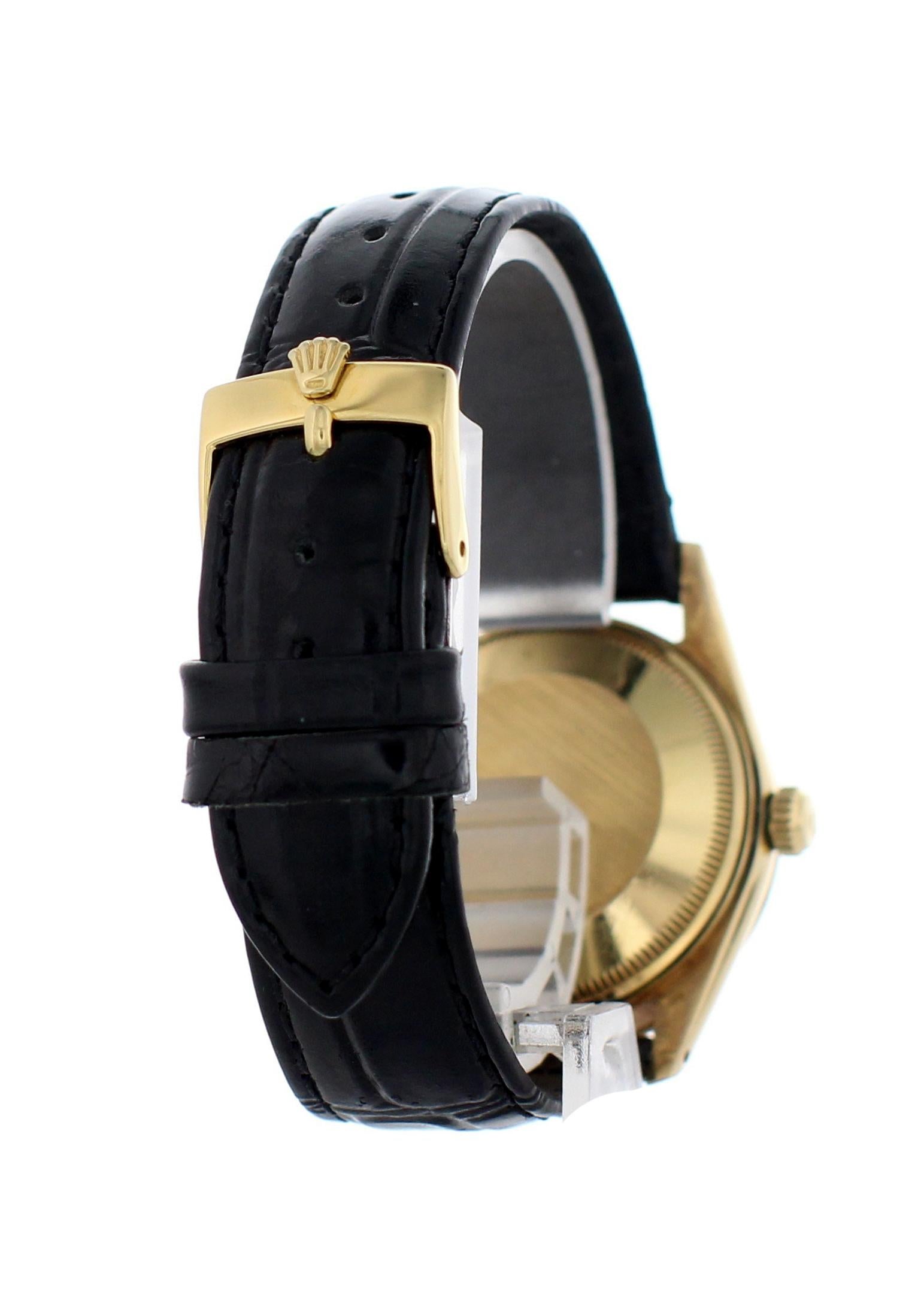 Men's Rolex Oyster Perpetual Date 15038 18 Karat Yellow Gold Vintage Watch
