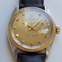 Rolex Oyster Perpetual Date 1505 14k SS Mens 1970s 35mm Automatic w Paper RA737