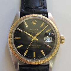 Rolex Oyster Perpetual Date 1505 Mens 14k Gold SS 34mm 1970s Automatic RA788B
