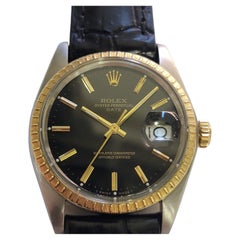 Rolex Oyster Perpetual Date 1505 Mens 14k Gold SS 34mm 1970s Automatic RA788B