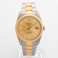Rolex Oyster Perpetual Date 15053, 34mm stainless steel, champagne dial, c 1989