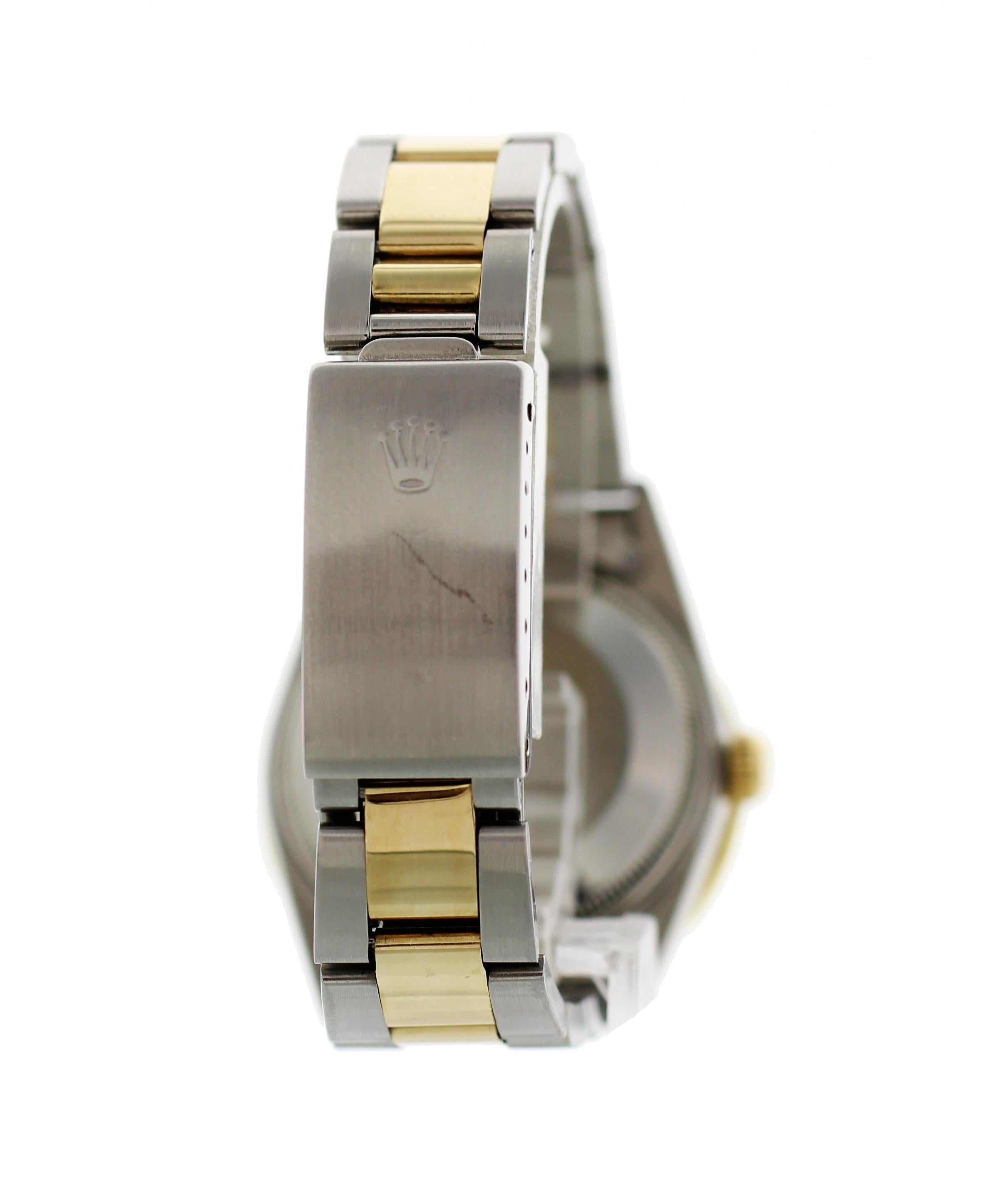 Men's Rolex Oyster Perpetual Date 15053 Two-Tone Diamond Bezel For Sale