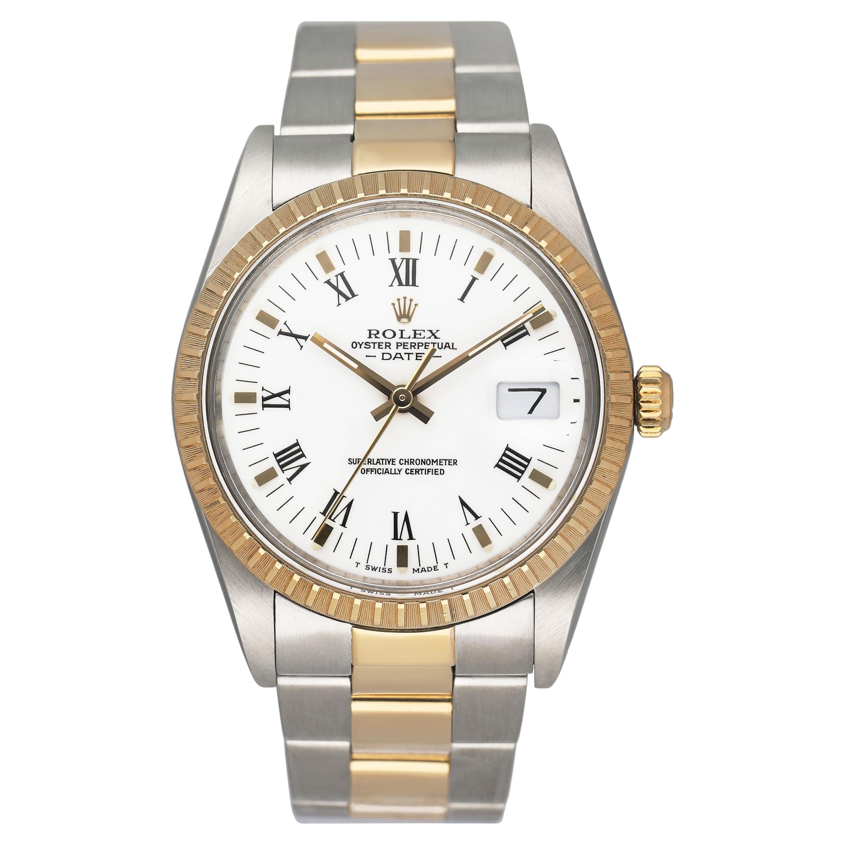 Rolex Oyster Perpetual Date 15053 Quadrante Bianco Orologio Uomo