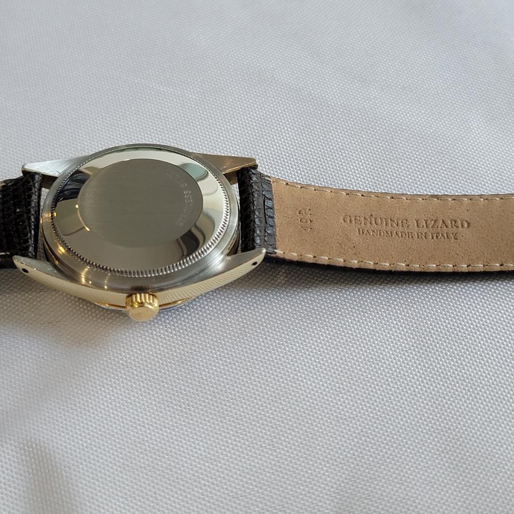 Rolex Oyster Perpetual Date 1550 18k Gold Bezel Mens 34mm 1970s Automatic RA710 en venta 6