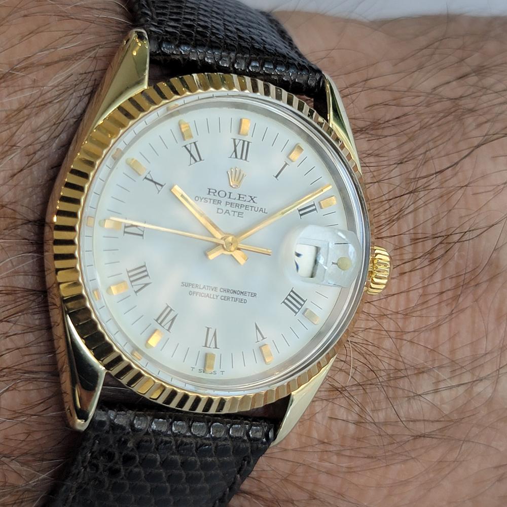 Rolex Oyster Perpetual Date 1550 18k Gold Bezel Mens 34mm 1970s Automatic RA710 en venta 9