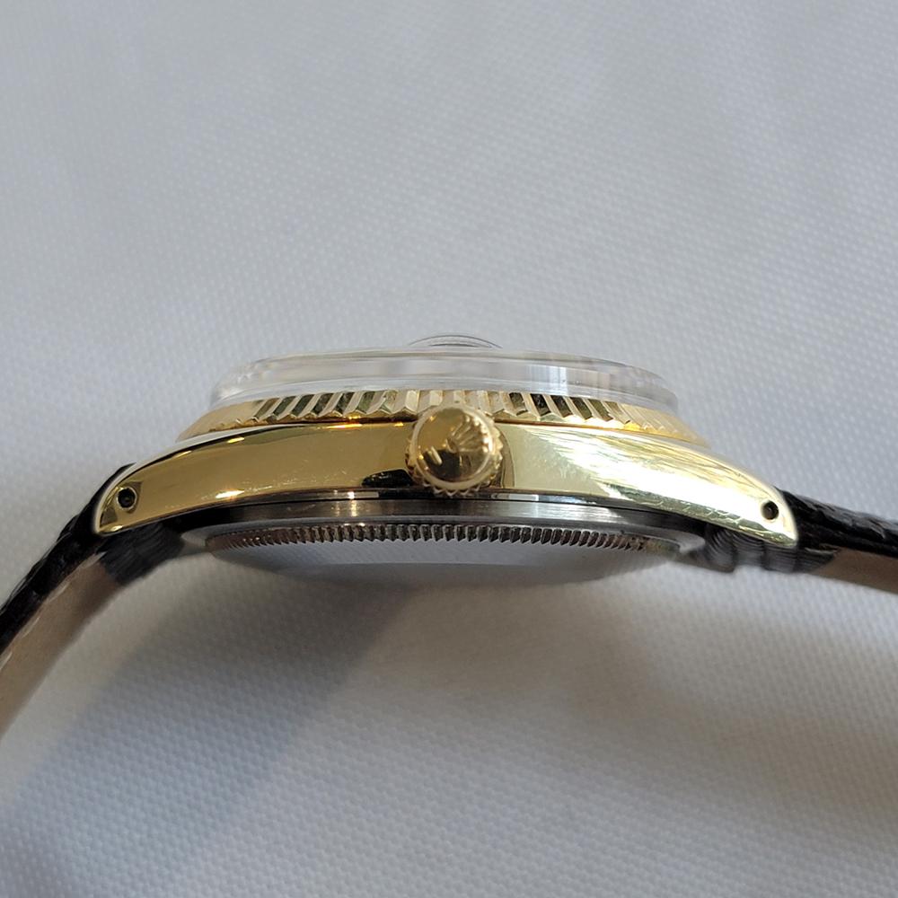 Rolex Oyster Perpetual Date 1550 18k Gold Bezel Mens 34mm 1970s Automatic RA710 en venta 5