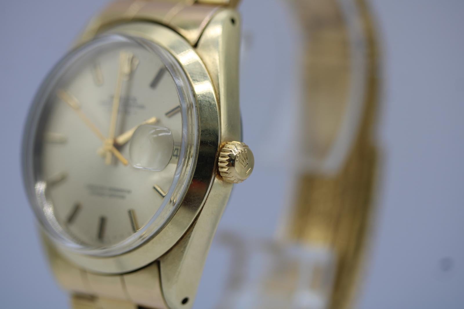 Women's or Men's Rolex Oyster Perpetual Date 1550 Gold Plated – 1971