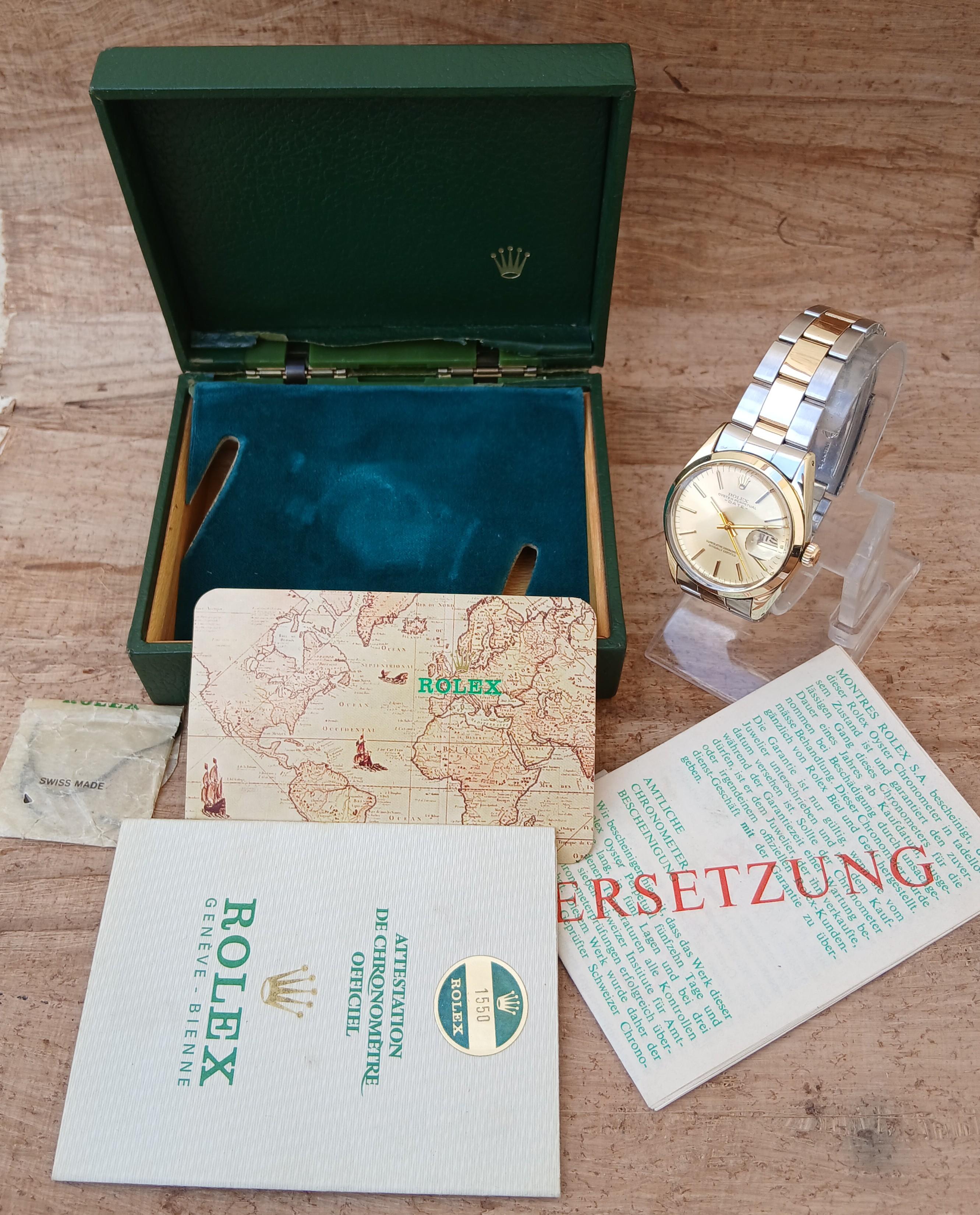 Rolex Oyster Perpetual Date 1550 Gold Shell 18K  Gold SS Two Tone Automatic 11