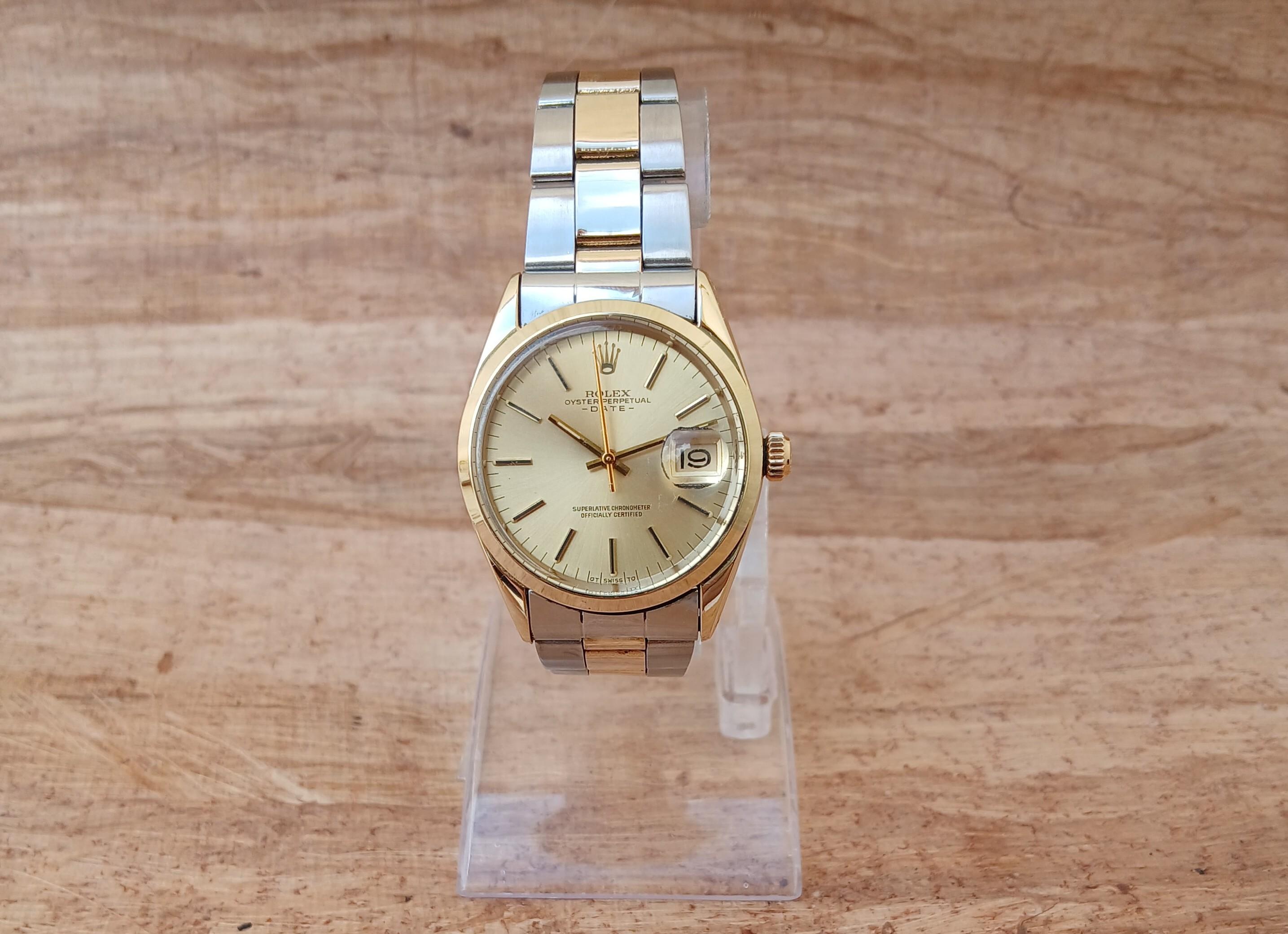 Rolex Oyster Perpetual Date 1550 Gold Shell 18K  Gold SS Two Tone Automatic 13