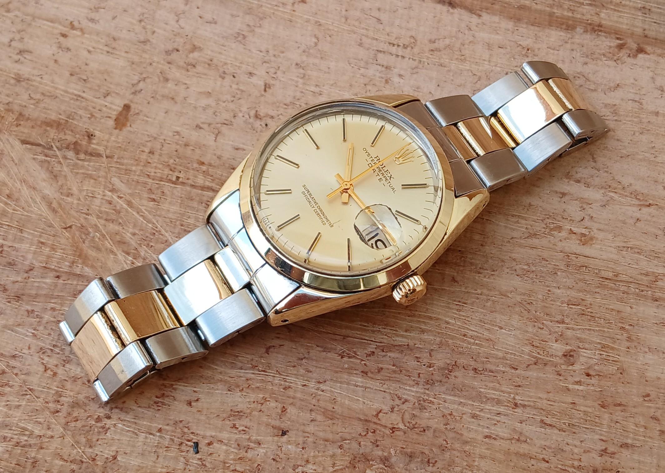 Rolex Oyster Perpetual Date 1550 Gold Shell 18K  Gold SS Two Tone Automatic 3