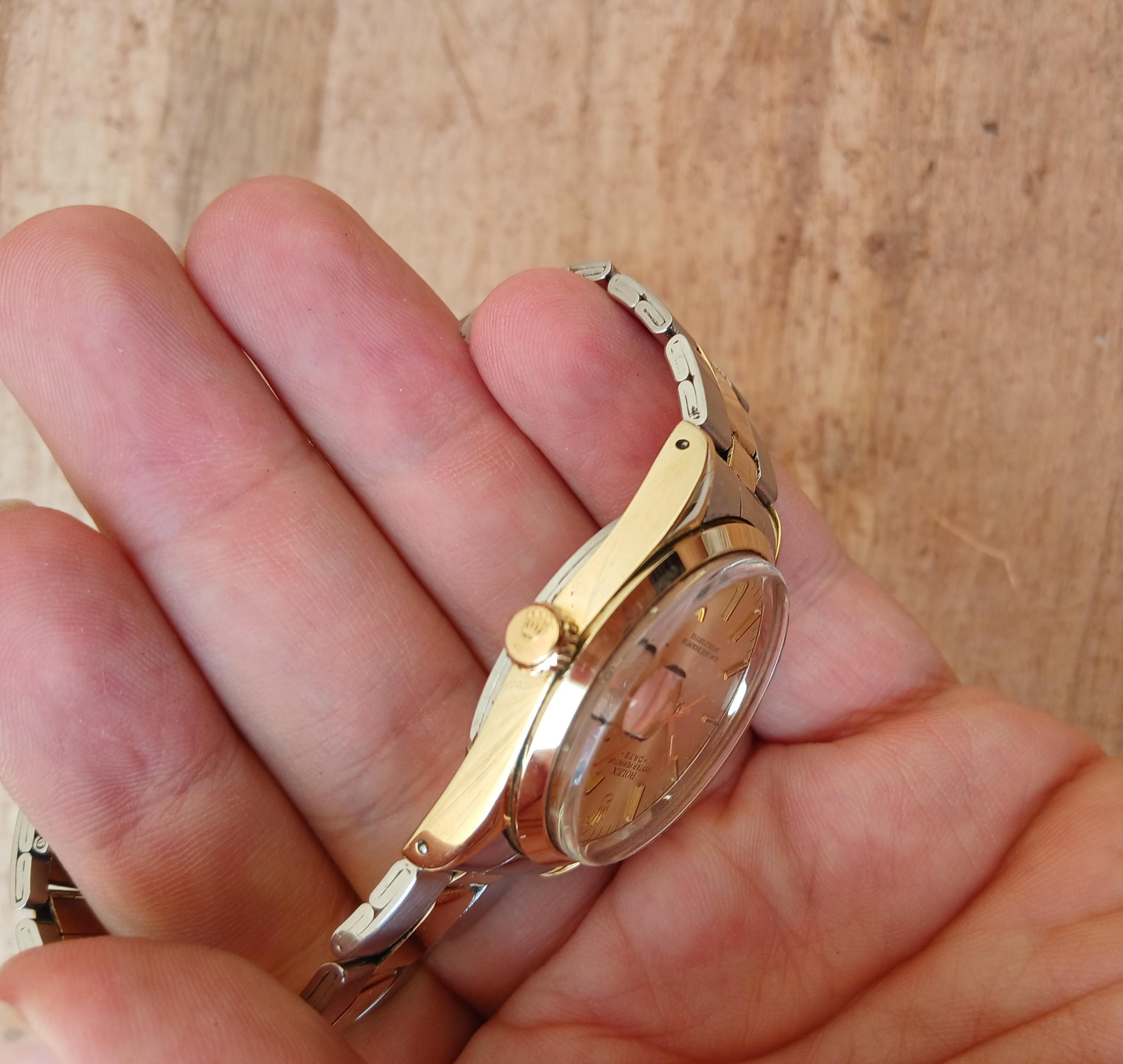 Rolex Oyster Perpetual Date 1550 Gold Shell 18K  Gold SS Two Tone Automatic 4