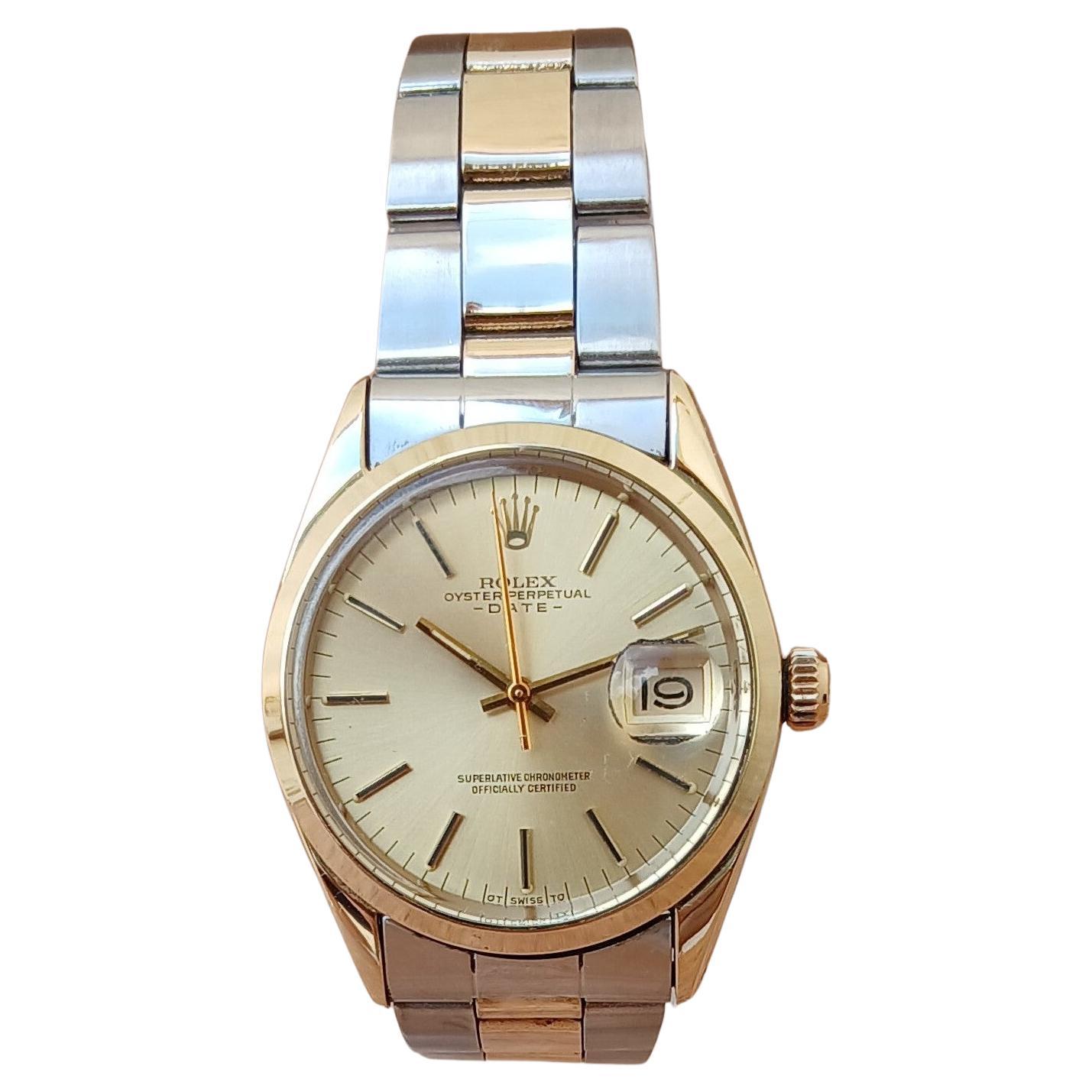 Rolex Oyster Perpetual Date 1550 Gold Shell 18K  Gold SS Two Tone Automatic