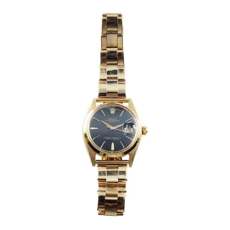 Rolex Oyster Perpetual Date 18 Karat Gold Ref 1500 Rare Black Dial from  1964 at 1stDibs | rolex 1500, rolex oyster precision