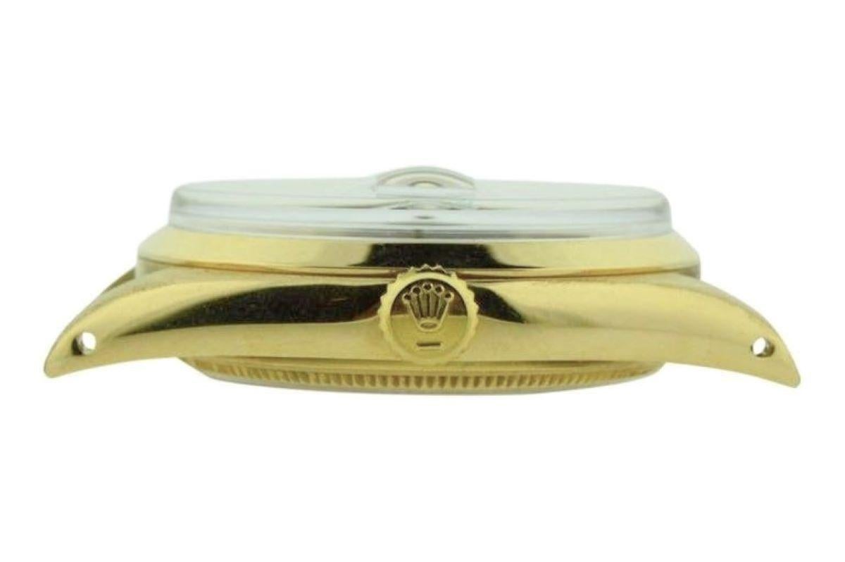 Rolex Oyster Perpetual Date 18 Karat Yellow Gold Original Black Dial from 1964 In Excellent Condition In Long Beach, CA