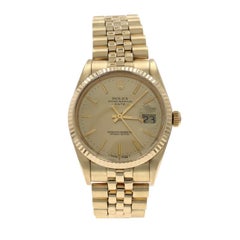Rolex Oyster Perpetual Date 1987 Mens Watch - Yellow Gold 14k Automatic 15037