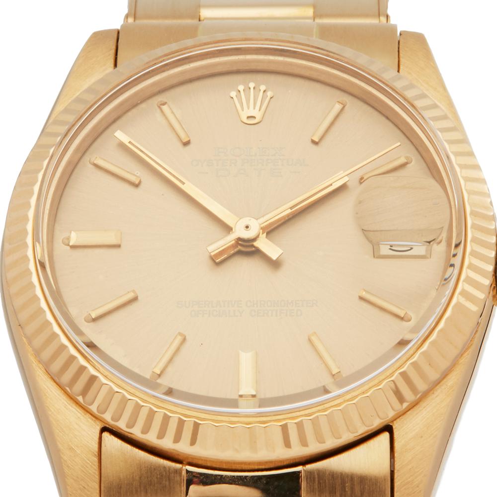 Rolex Oyster Perpetual Date 31 18 Karat Yellow Gold 6824 In Good Condition In Bishop's Stortford, Hertfordshire