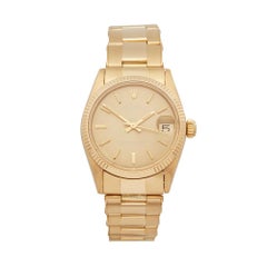 Used Rolex Oyster Perpetual Date 31 18 Karat Yellow Gold 6824