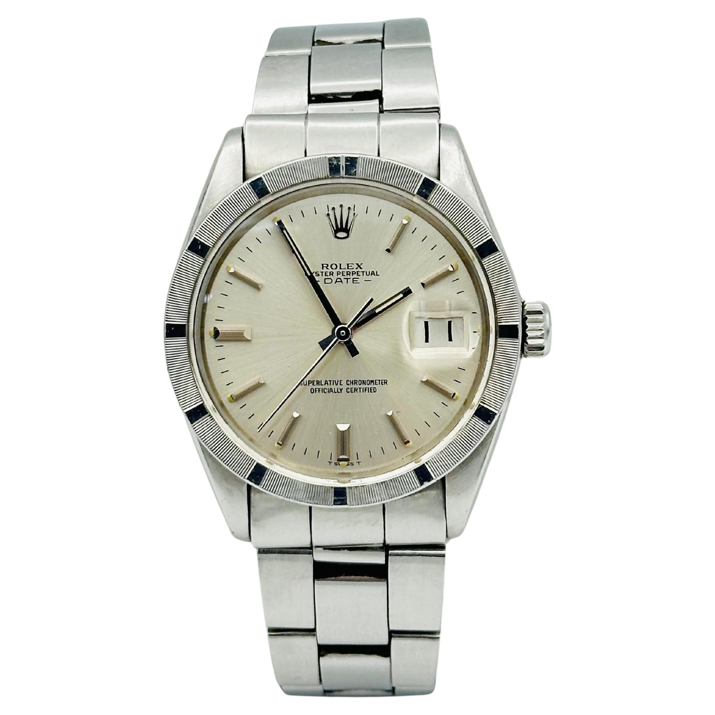 Reloj Rolex Oyster Perpetual Date 34 mm 1501 Plata para hombre