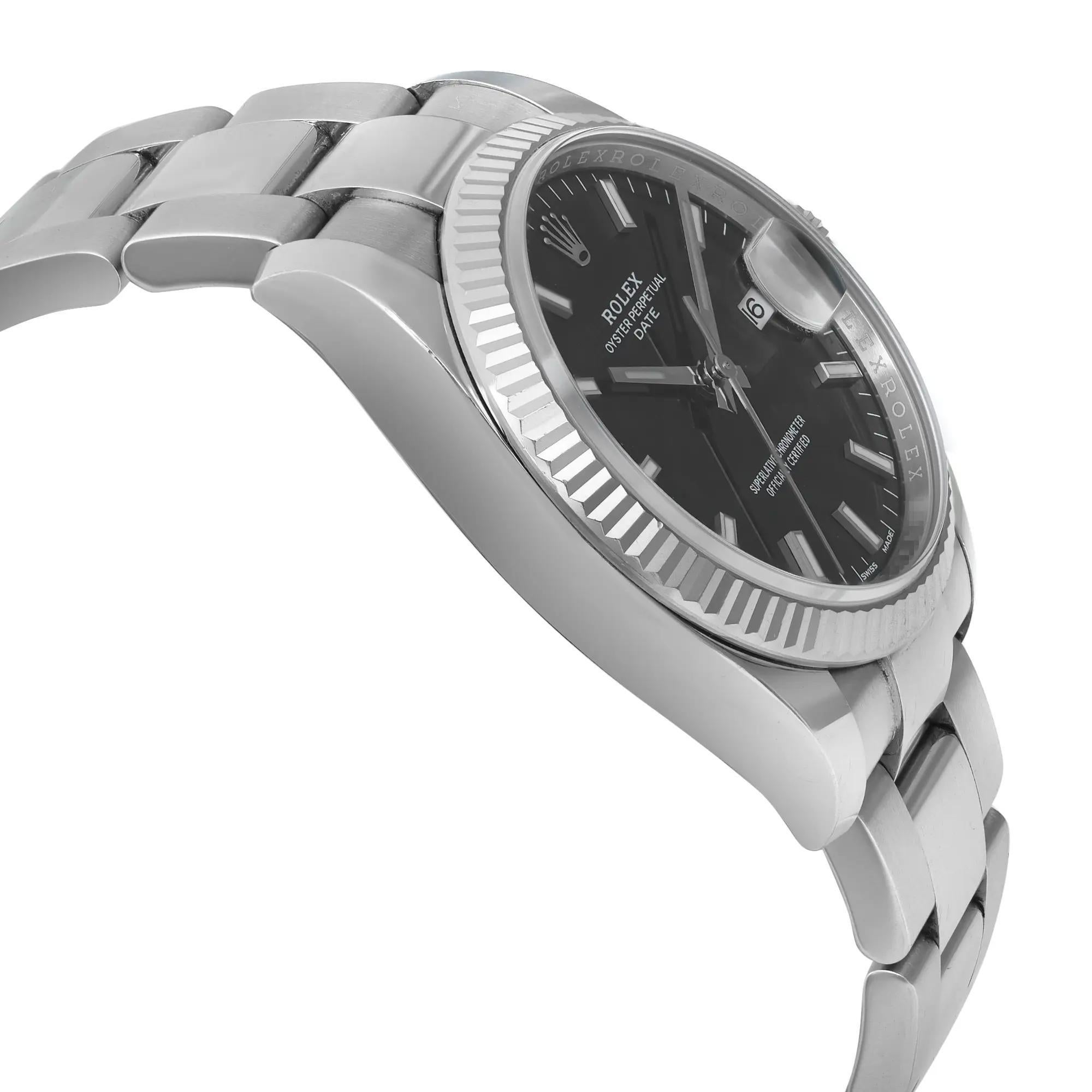 Rolex Oyster Perpetual Date 34 mm en or blanc 18 carats, montre automatique 115234 Unisexe en vente