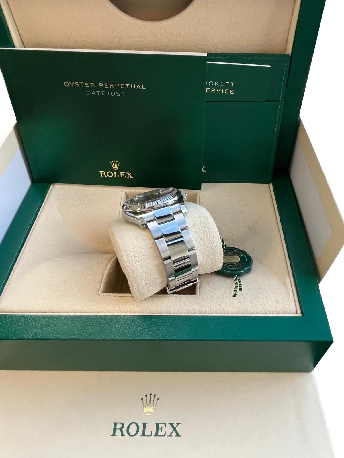 Rolex Oyster Perpetual Date 34mm Steel Fluted Bezel Pink Arabic Watch 115234 7