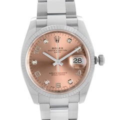 Rolex Oyster Perpetual Date Steel Salmon Dial Automatic Watch 115234