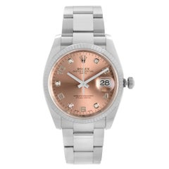 Rolex Oyster Perpetual Date Steel Salmon Dial Automatic Watch 115234