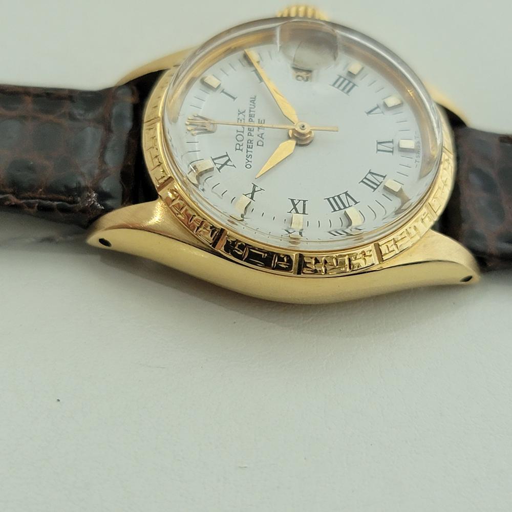 Rolex Oyster Perpetual Date 6531 18k Gold 25mm Ladies Automatic 1960s RA533 For Sale 9