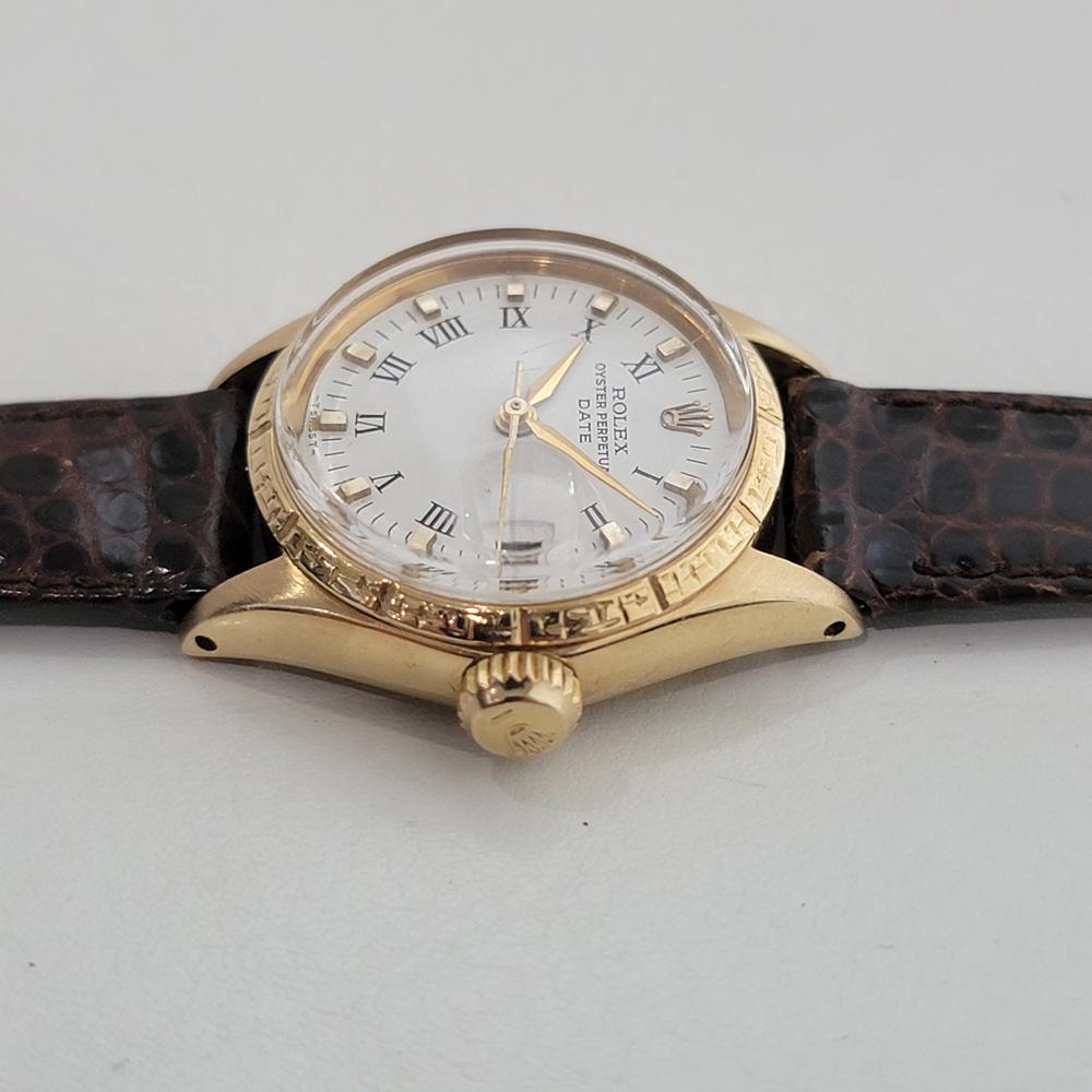 Rolex Oyster Perpetual Date 6531 18k Gold 25mm Ladies Automatic 1960s RA533 For Sale 1