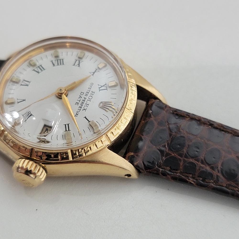 Rolex Oyster Perpetual Date 6531 18k Gold 25mm Ladies Automatic 1960s RA533 For Sale 2