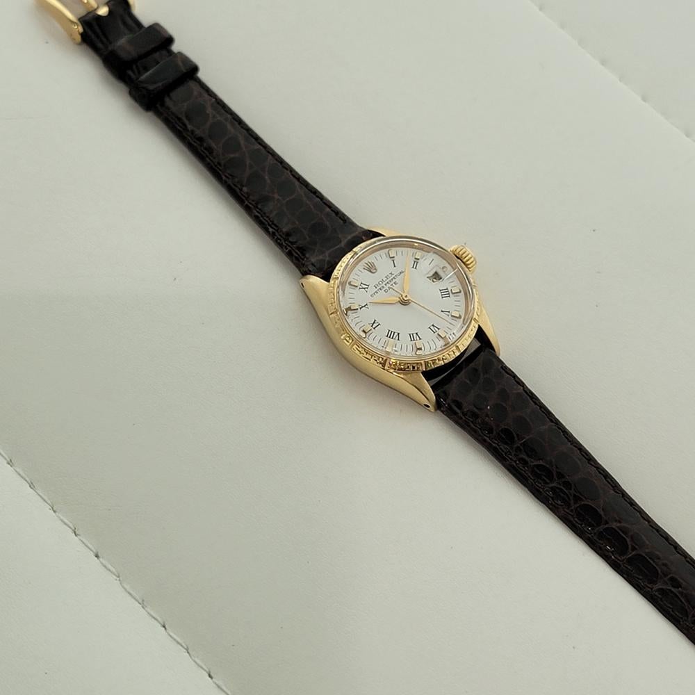 Rolex Oyster Perpetual Date 6531 18k Gold 25mm Ladies Automatic 1960s RA533 For Sale 3