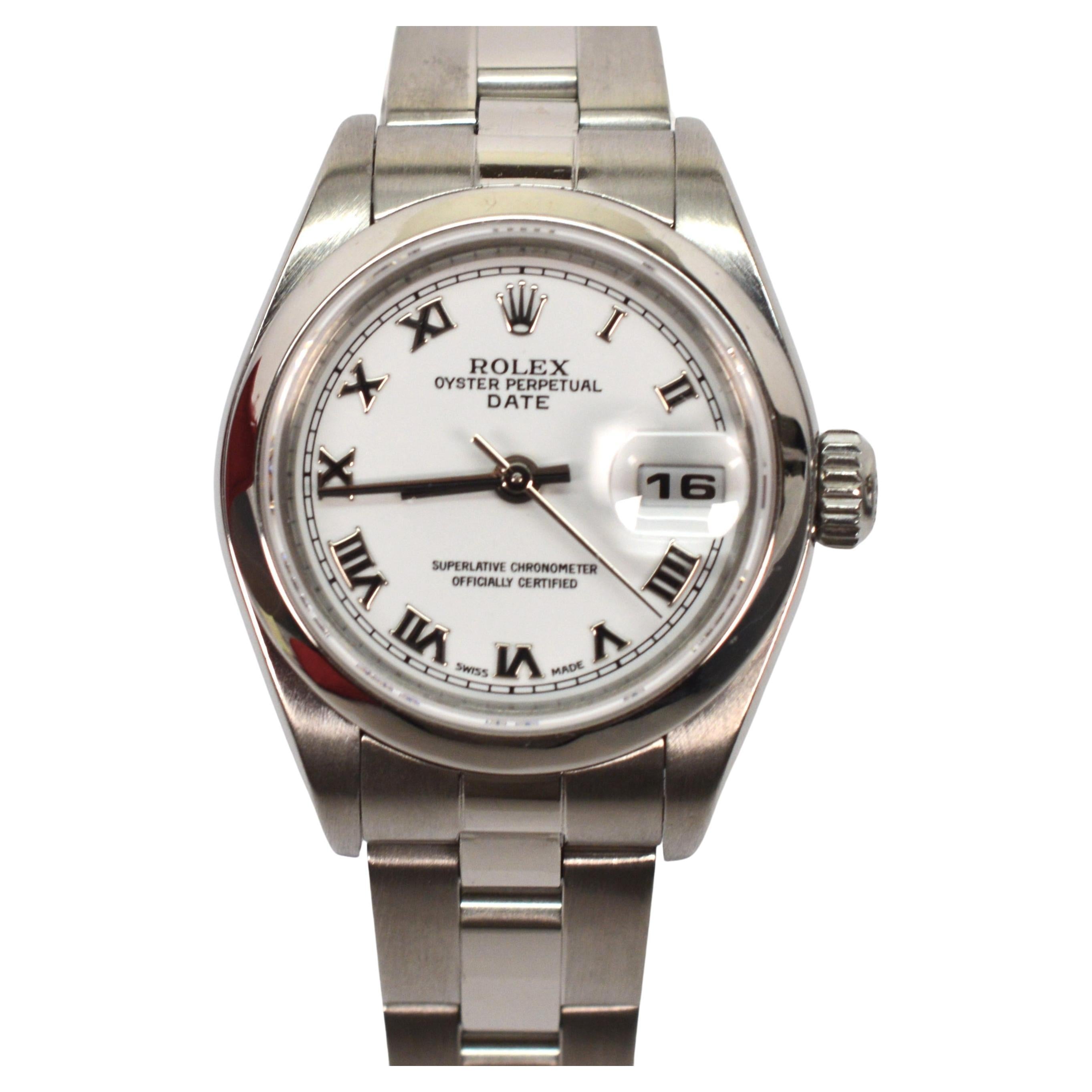 Rolex Oyster Perpetual Date 79160 Stainless Steel Women's Wrist Watch For Sale