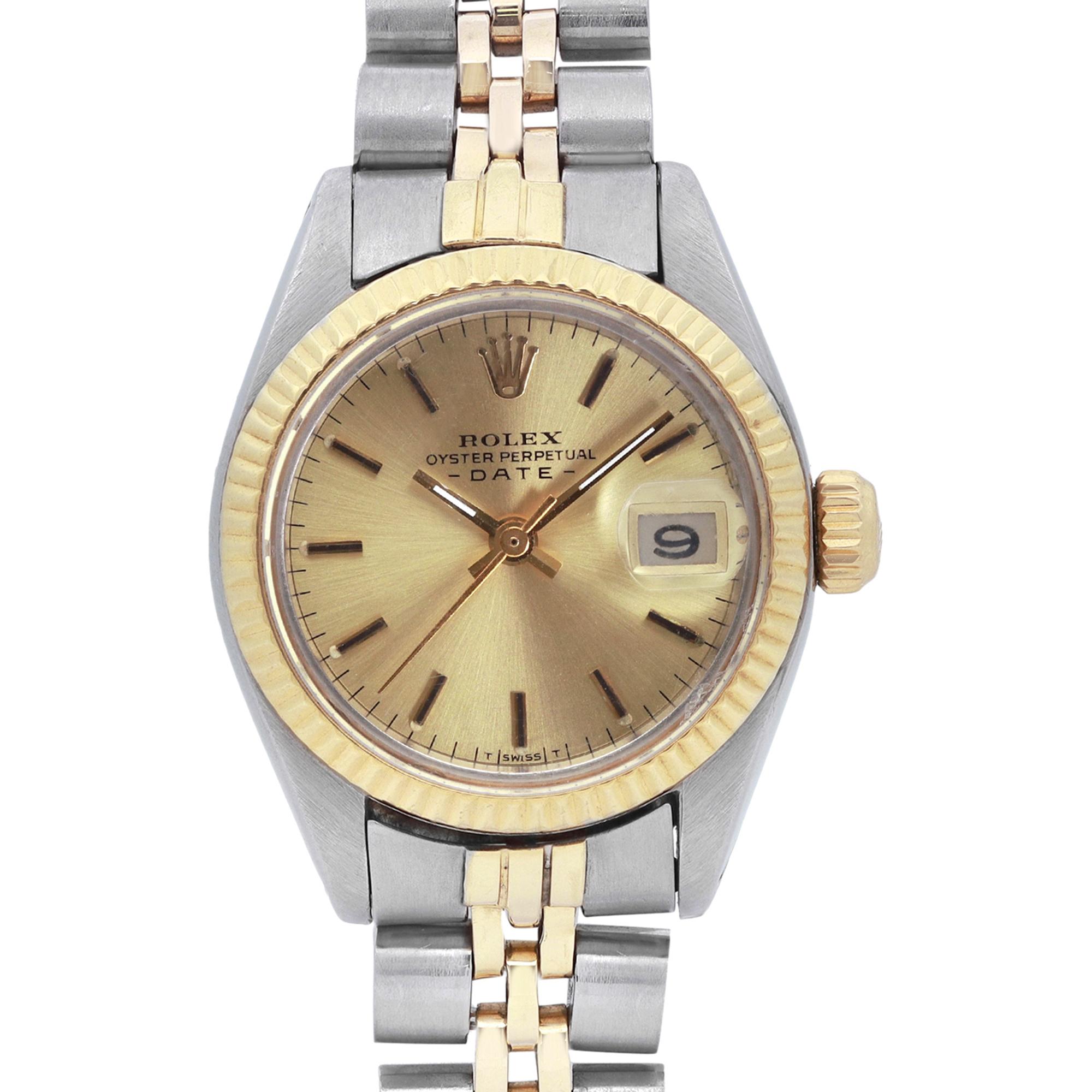 This timepiece was produced in 1982. Moderate slack on the bracelet.

Wrist fit 6.5 inches. Covered by 2- year Chronostore warranty

 Brand: Rolex  Type: Wristwatch  Department: Women  Model Number: 6916  Country/Region of Manufacture: Switzerland 