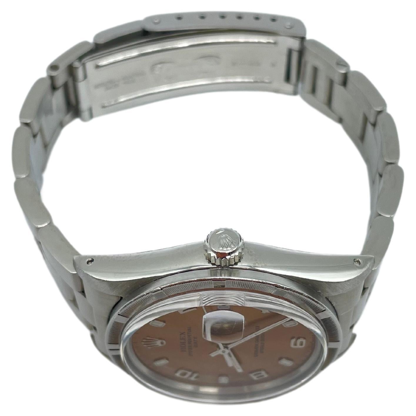 Rolex Montre Oyster Perpetual Date avec cadran chocolat 34 mm en vente 7