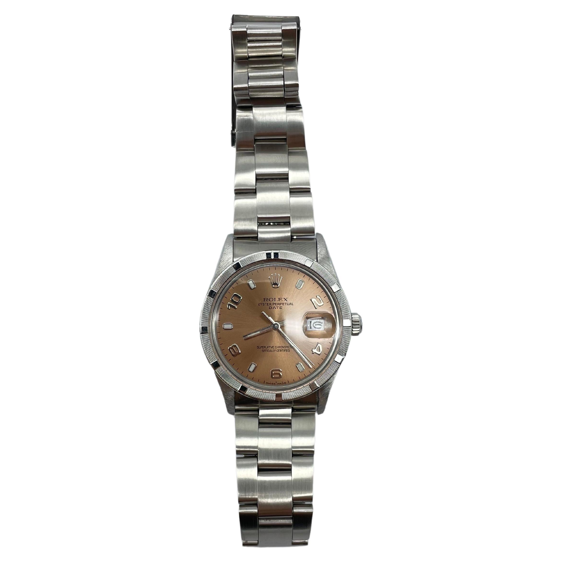 Women's or Men's Rolex Oyster Perpetual Date chocolate dial 34mm For Sale