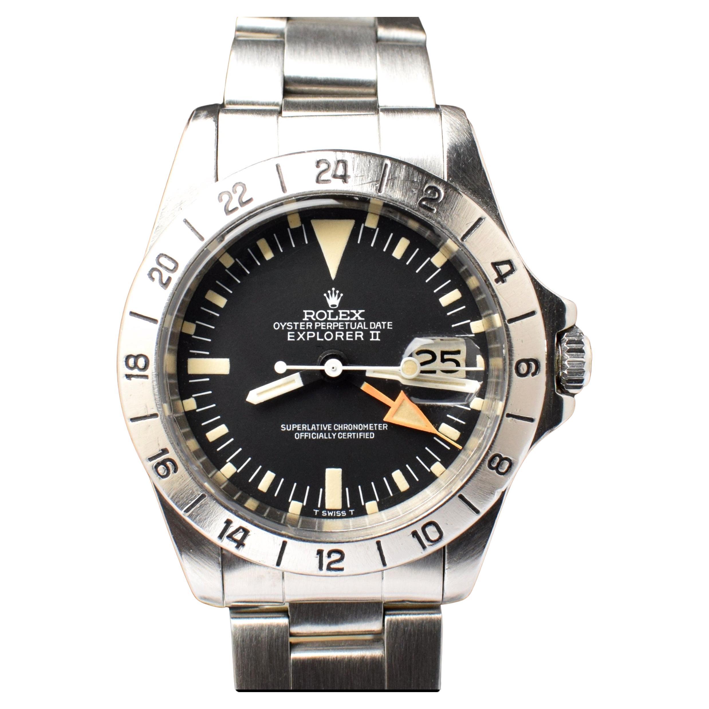 Rolex Oyster Perpetual Date Explorer II 1655 Steel Automatic Watch, 1972 For Sale
