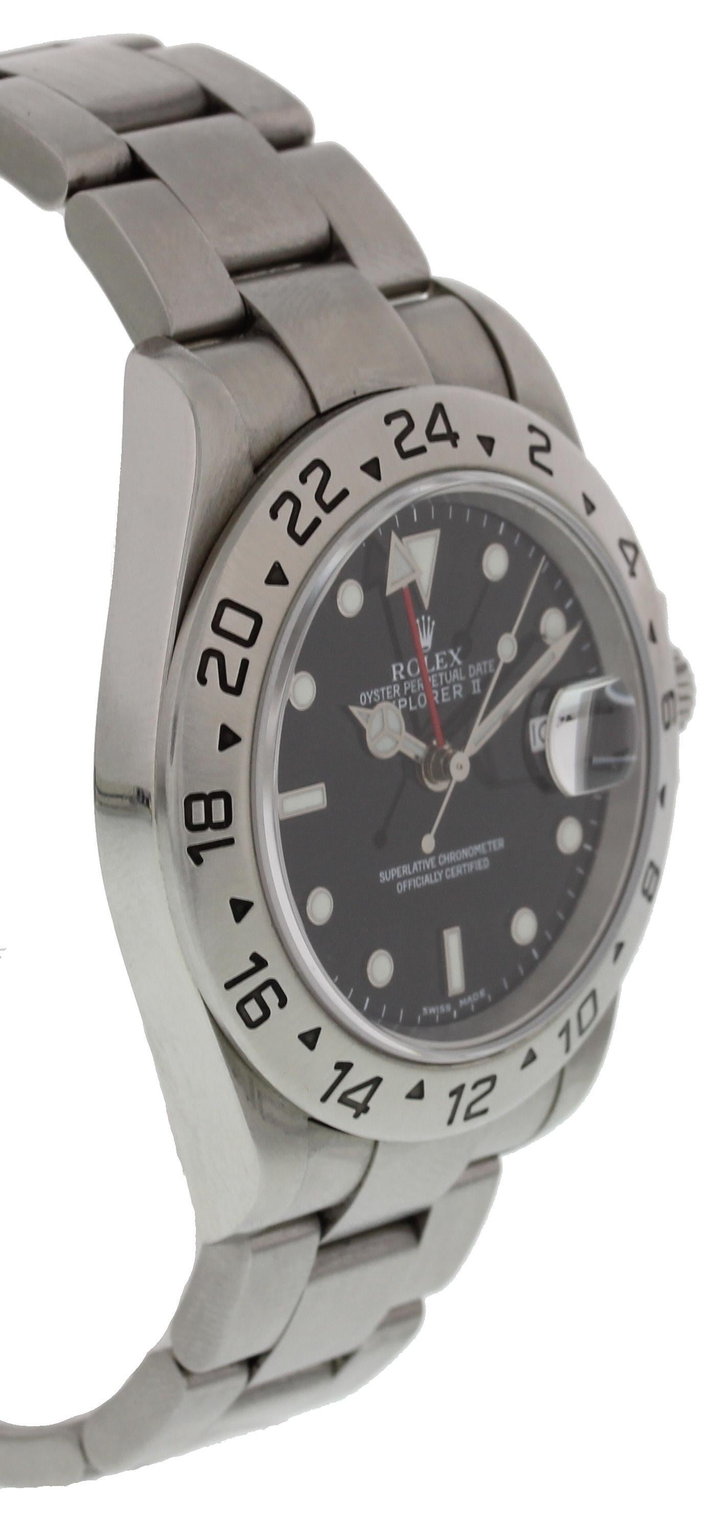 Rolex Oyster Perpetual Date Explorer II 16570 In Excellent Condition For Sale In New York, NY