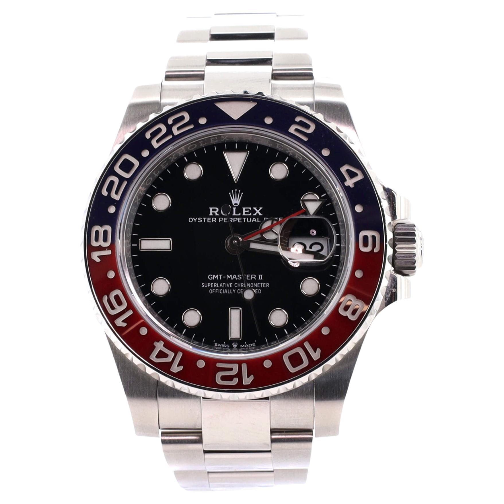 Rolex Oyster Perpetual Date GMT-Master II Pepsi Automatikuhr aus Edelstahl