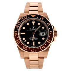 Rolex Oyster Perpetual Date GMT-Master II Rootbeer Automatic Watch Rose Gold