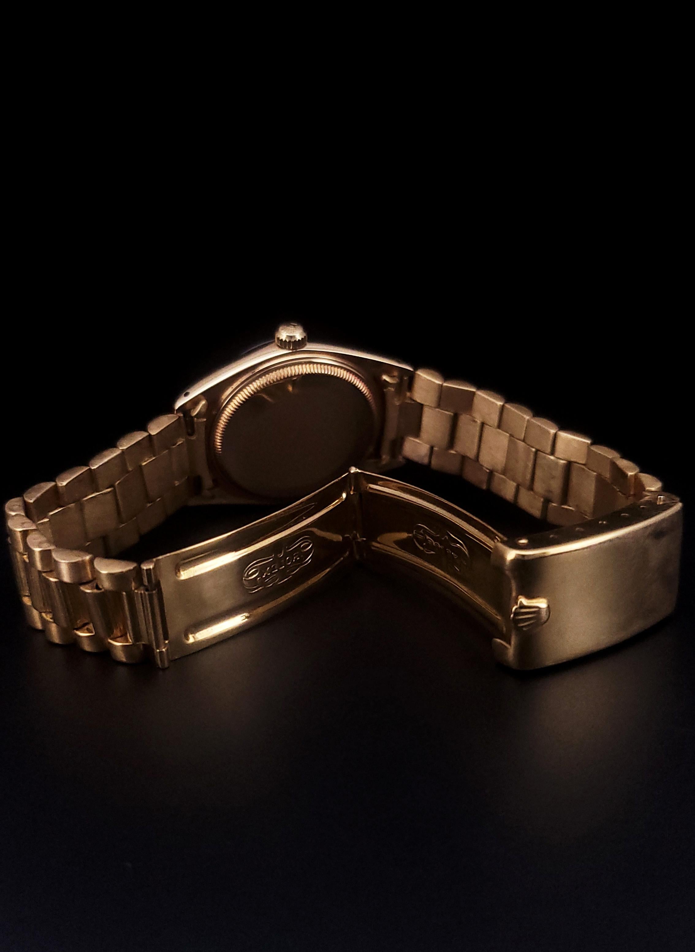 Reloj Rolex Oyster Perpetual Date Oro 34mm Acabado Corteza en venta 3