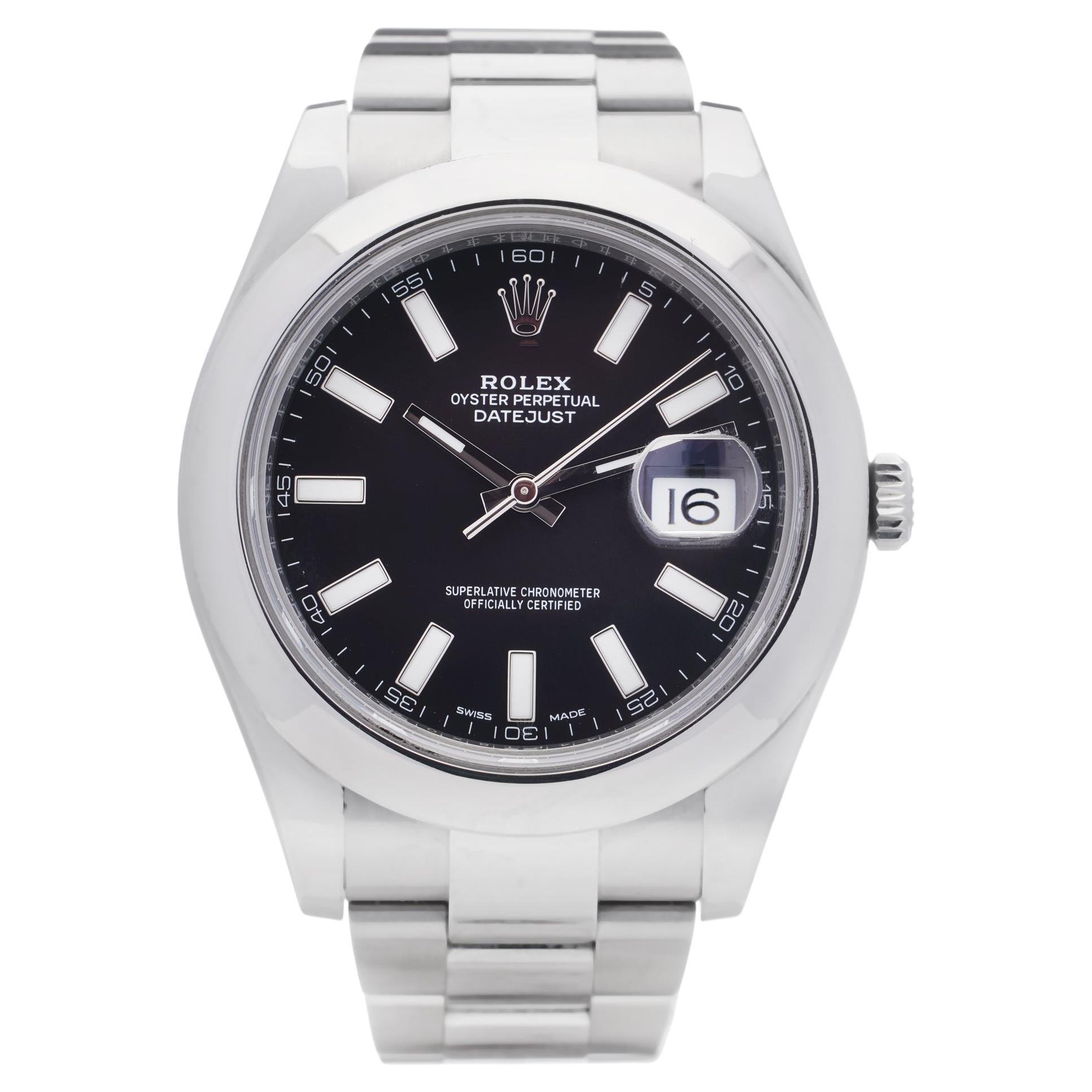 Rolex Oyster Perpetual Date Just II, Stainless Steel with Black Dial, 2017