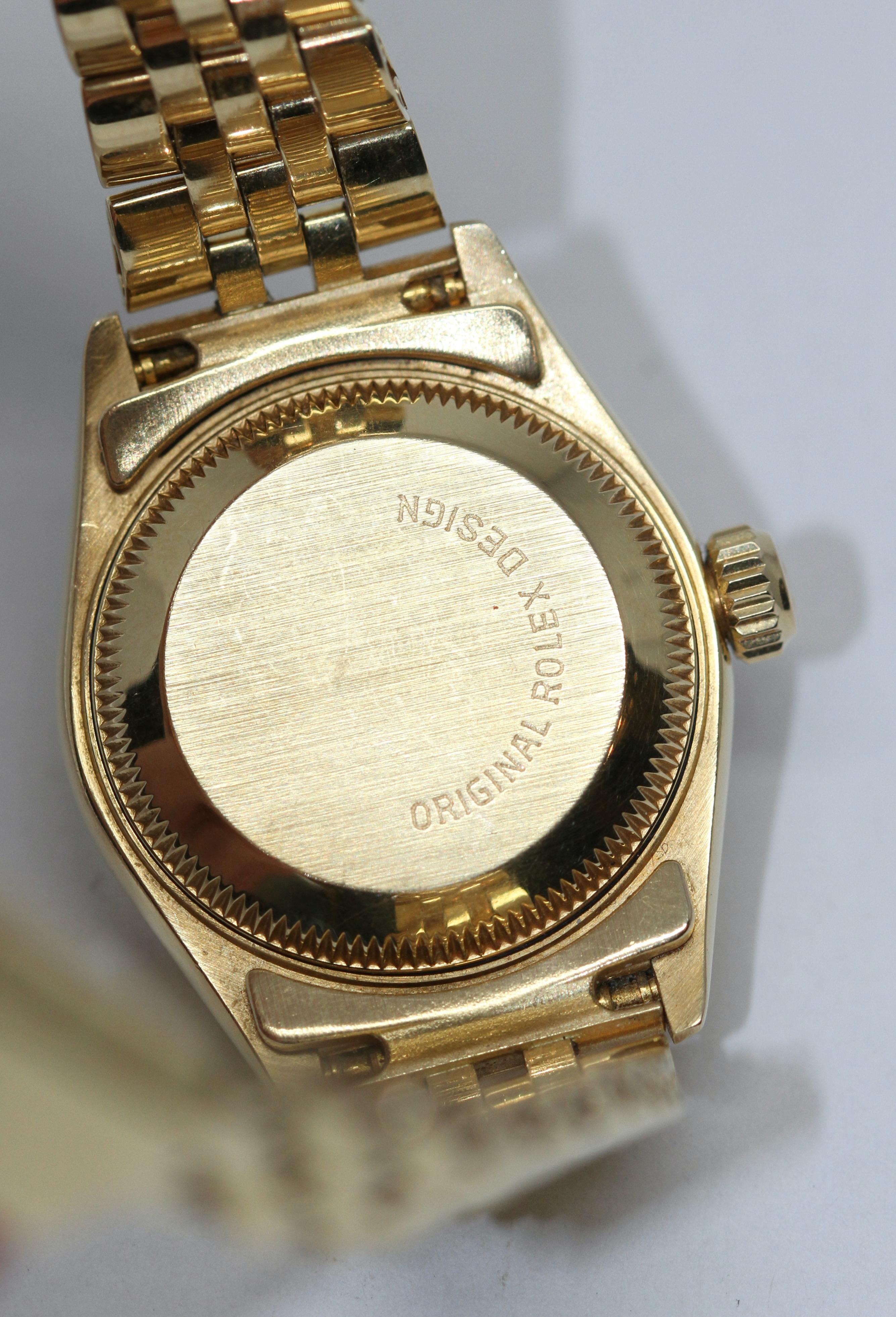 Rolex Oyster Perpetual Date Just Lady 18K Gold Watch 4