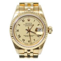 Vintage Rolex Oyster Perpetual Date Just Lady 18K Gold Watch