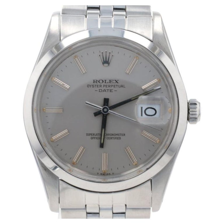Rolex Oyster Perpetual Date Men's Wristwatch 15000 Stainless Automatic 1Yr Wnty