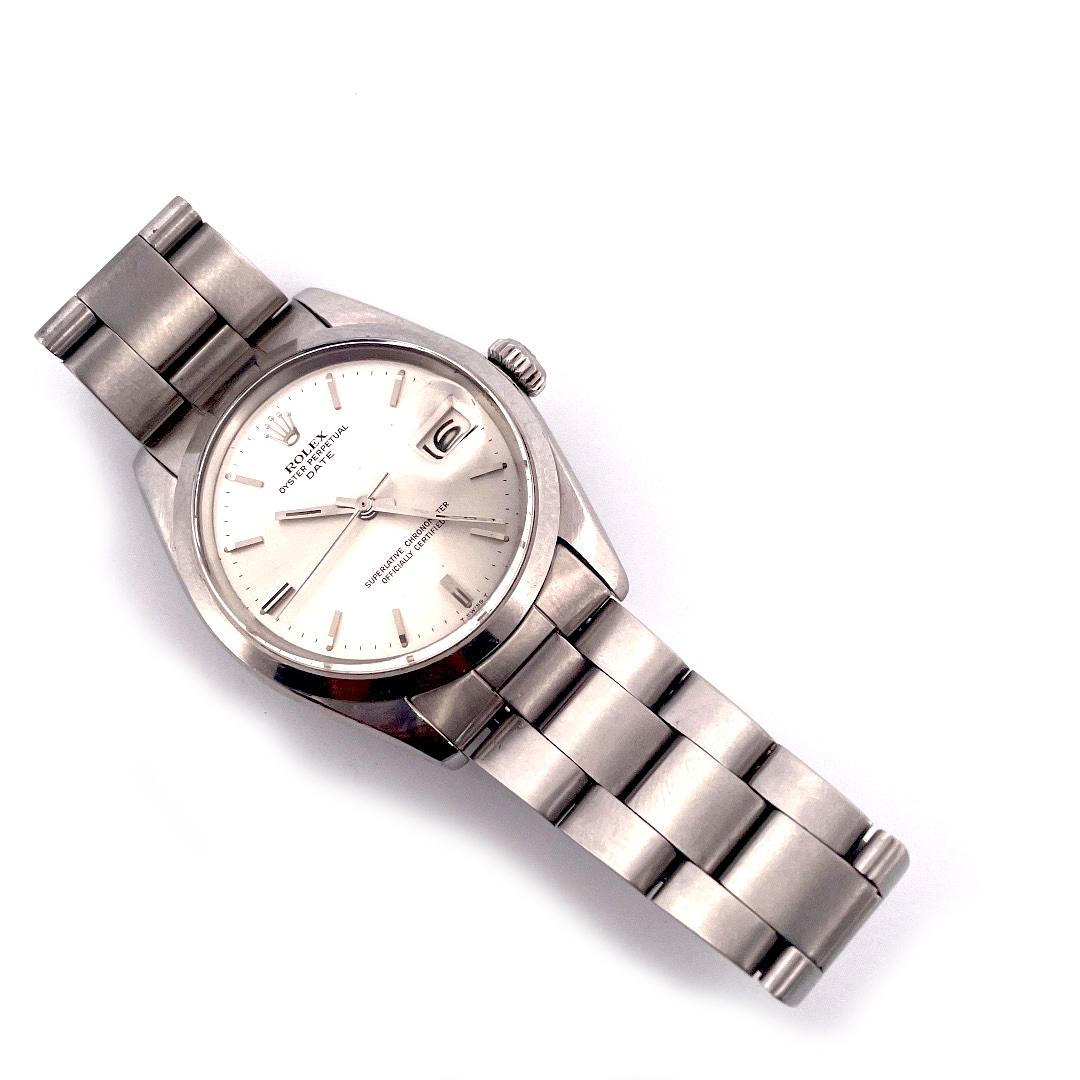Women's or Men's Rolex Oyster Perpetual Date Numeral Dial Wrist Watch For Sale