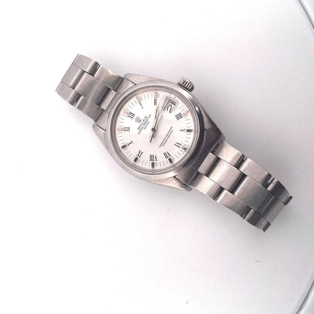 Women's or Men's Rolex Oyster Perpetual Date Numeral Dial Wrist Watch For Sale