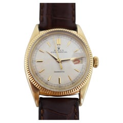 Rolex Oyster Perpetual Date Ovettone 6305/1 14K Gold Roulette Date