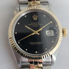 Rolex Oyster Perpetual Date Ref 1500 35mm 14k SS Mens 1970s Automatic RA624