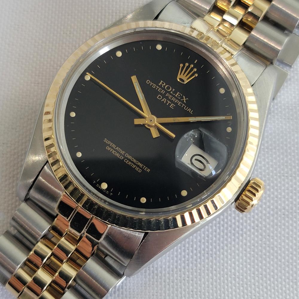 Rolex Oyster Perpetual Date Ref 1500 35mm 14k SS Herren 1970s Automatik RA624 im Angebot 1